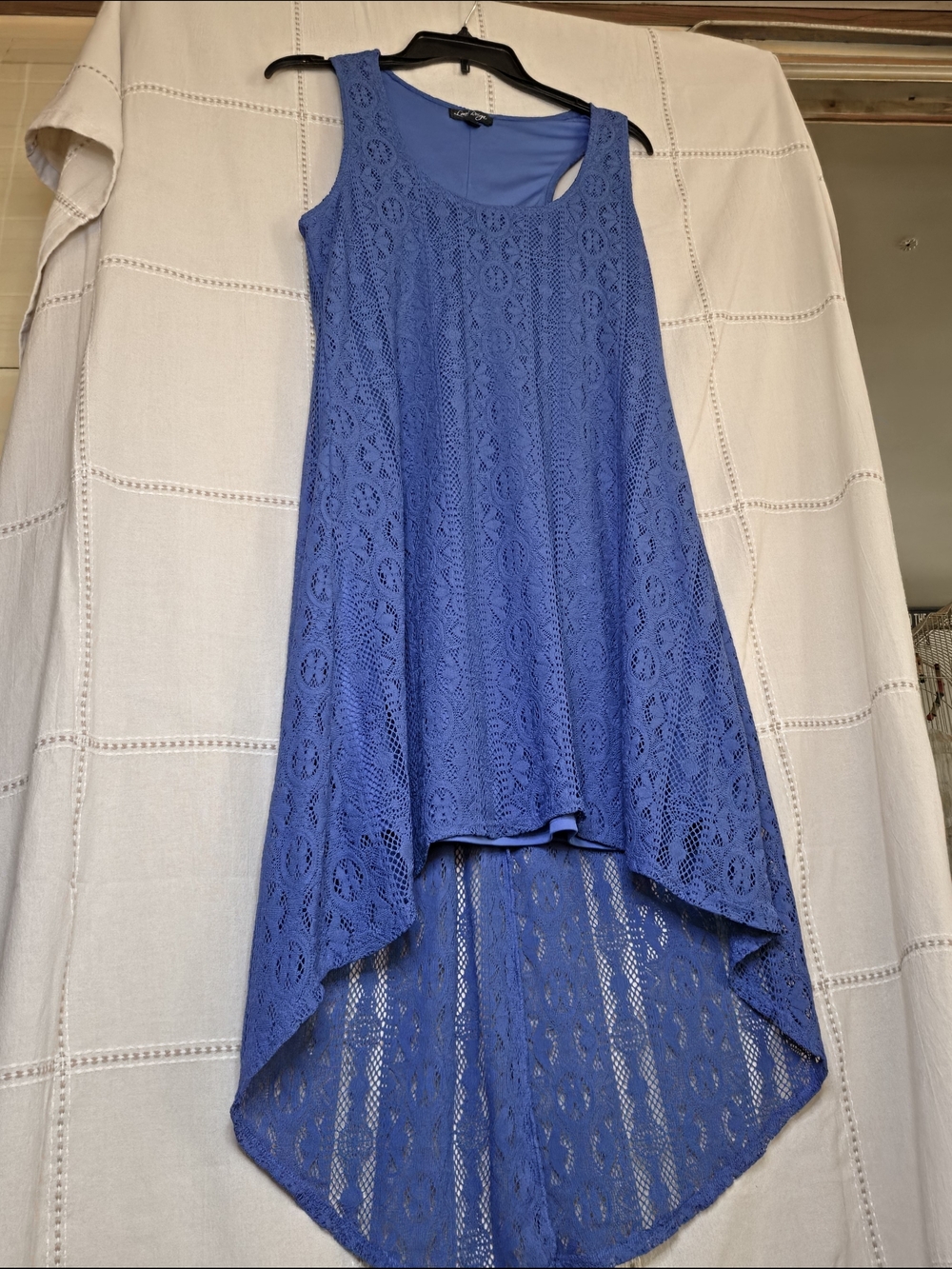 Love Reign Blue Lace High-Low Dress